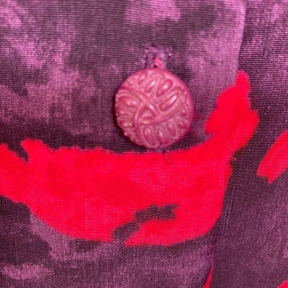 Vintage C.M.Shapes 3X leaves  Print Blouse Gorgeous 1980’s padded shoulders - Picture 4 of 12